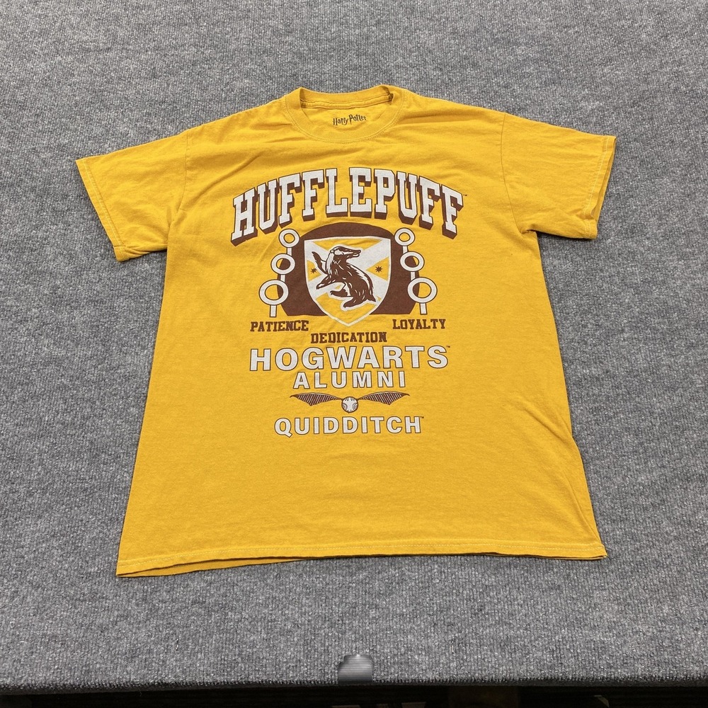 Harry Potter Shirt Mens Small Yellow Short Sleeve Graphic Crew Neck Tagless‎